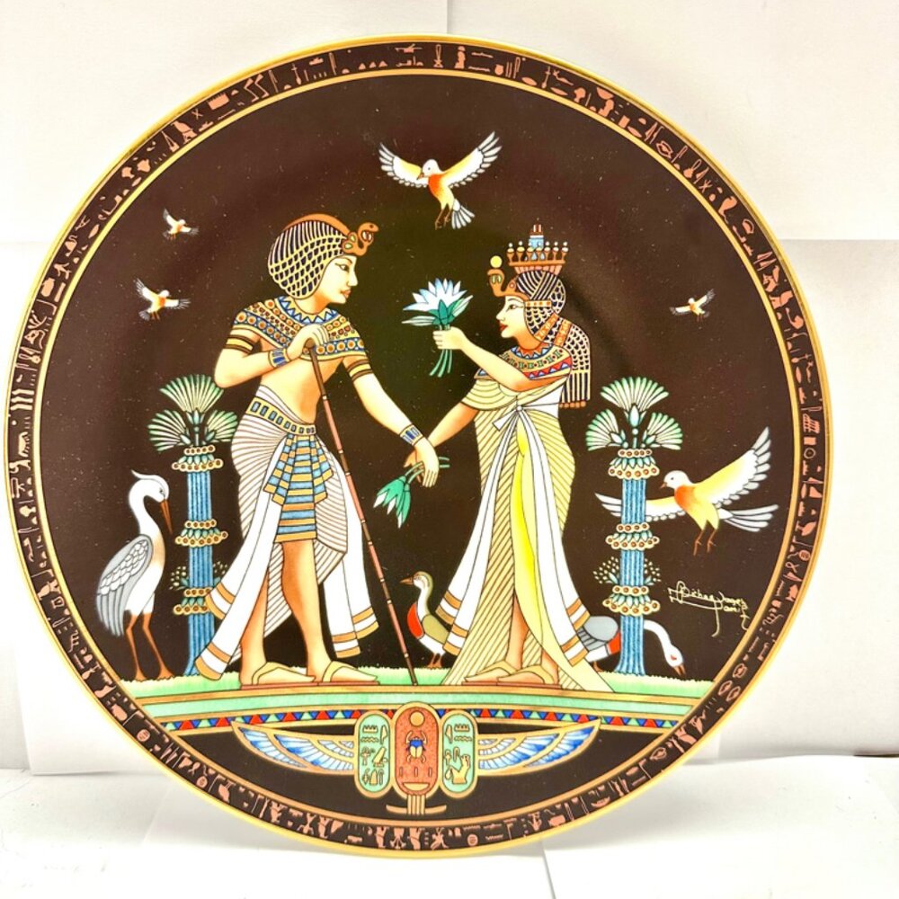 Vintage Egyptiana : 8.5 in Decorative Deity Love Pair Made in Egypt